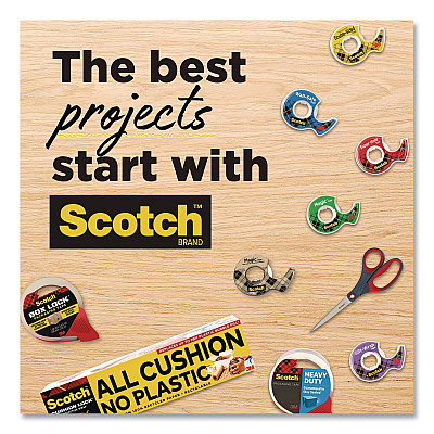 Scotch Gift Wrap Tape with Dispenser, 1" Core, 0.75" x 50 ft, Clear, 6/Pack (615SIOC)