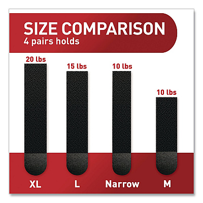 Command Damage-Free Hanging Picture Hanging Strip Pairs, (8) XL (0.86 x 4.37), (6) L (0.75" x 3.65"), (2) Med (0.75 x 2.75), Black (17218BLK16ES)