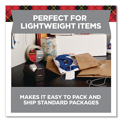 Scotch General Purpose Packaging Tape with Dispenser, 3" Core, 1.88" x 54.6 yd, Clear (3350RD36GC)