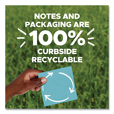 Post-it Notes Super Sticky Recycled Notes in Wanderlust Pastels Collection Colors, 1.88" x 1.88", Assorted Colors, 70 Sheets/Pad, 18 Pads/Pack (62218SSNRPCP)