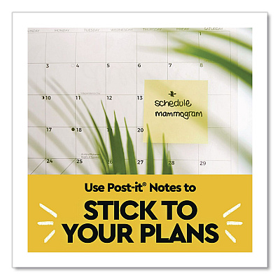 Post-it Notes Original Pads in Canary Yellow, Note Ruled, 3" x 3", 100 Sheets/Pad, 12 Pads/Pack (63012PK)
