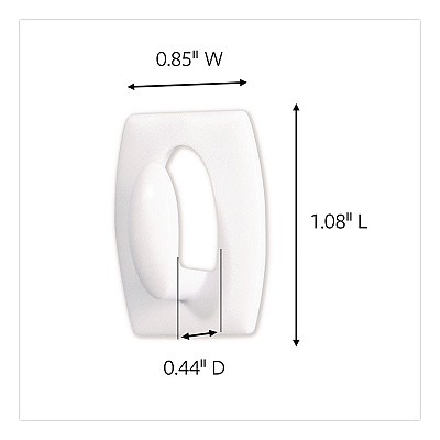 Command Mini Hooks, Plastic, White, Supports 0.5 lb, 18/Pack (17006VP)