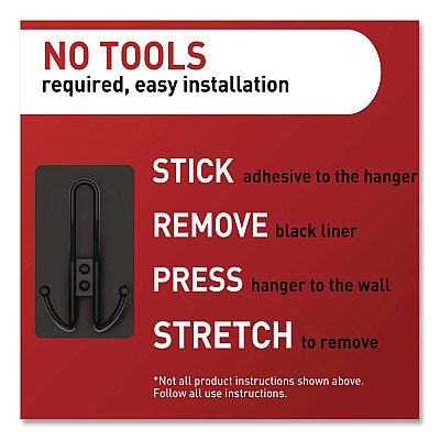 Command Decorative X-Large Triple Hooks, Metal, Matte Black, Supports 10 lb, 2/Pack (17038MB2ES)
