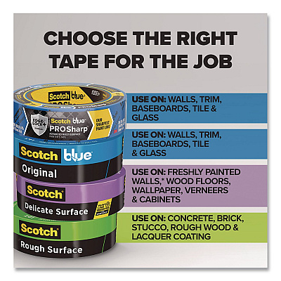 ScotchBlue PROSharp Painter's Tape, 3" Core, 0.94" x 60 yds, Blue (209324EC)