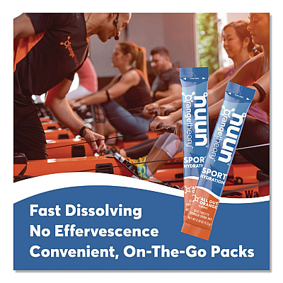 nuun Sport Hydration Electrolyte Powder Drink Mix, All Out Orange, 0.18 oz Stick, 10/Box (02403)