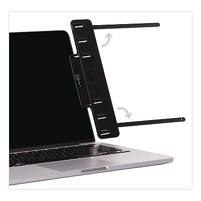 NoteTower Monitor Document and Note Holder, Hold Up to 4 Legal Size Sheets, Plastic, Black (NTR2001)