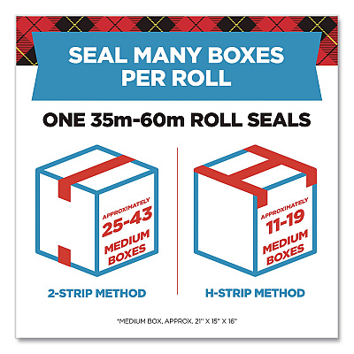 Scotch Heavy-Duty Packaging Tape with 2 Dispensers, 3"Core, 1.88" x 54.6 yds, Clear, 4 Rolls/Pack (385042RD)