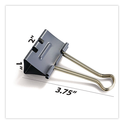 Officemate EZ Binder Clips, Large, Gray, 16/Pack (99216)
