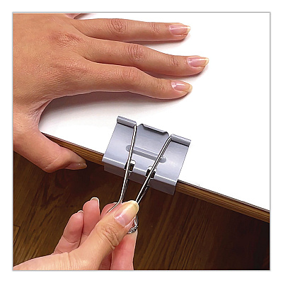 Officemate EZ Binder Clips, (25) Small (0.75"), (25) Medium (1.25"), (5) Large (2"), Gray, 55/Pack (99260)