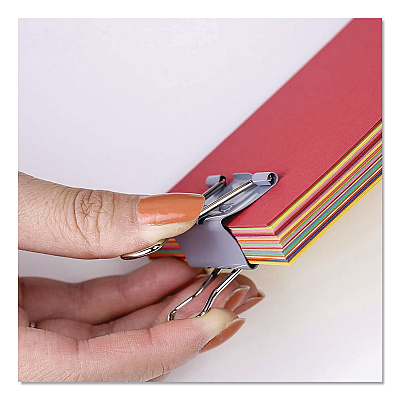 Officemate EZ Binder Clips, (25) Small (0.75"), (25) Medium (1.25"), (5) Large (2"), Gray, 55/Pack (99260)
