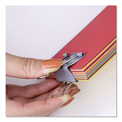 Officemate EZ Binder Clips, Medium, Gray, 48/Pack (99550)