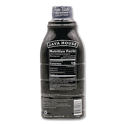 Java House Cold Brew Coffee Concentrate, Pure Black, 32 oz Bottle (HFP01607)