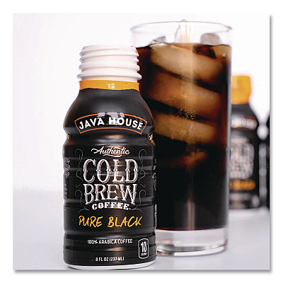 Java House Cold Brew Coffee, Pure Black, 8 oz Bottle, 24/Carton (HFP01781)