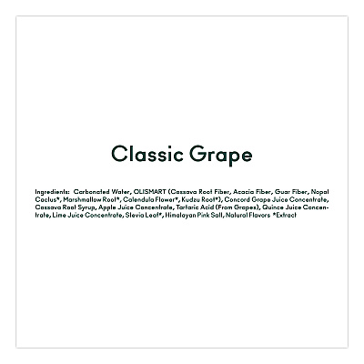 OLIPOP Prebiotic Soda, Classic Grape, 12 oz Can, 12/Carton (ICO70287)