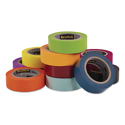 Scotch Expressions Washi Tape, 0.59" x 32.75 ft, Assorted Colors, 10 Rolls/Pack (C31710SIOC)