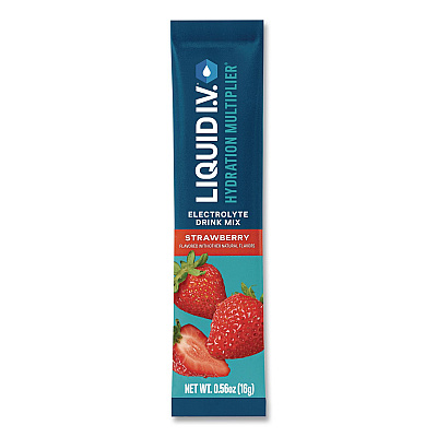 LIQUID I.V. Hydration Multiplier, Strawberry, 0.56 oz Stick, 15/Pack (EHC47495)