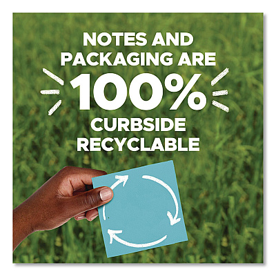Post-it Pop-up Notes Super Sticky Recycled Pop-up Notes in Wanderlust Pastel Colors, Cabinet Pack, 3" x 3", Assorted Colors, 70 Sheets/Pad, 18 Pads/Pack (R33018SSNRPC)