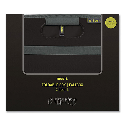 meori Classic Foldable Storage Box, Large, 2 Sections, 12.6 x 19.69 x 10.83, Lava Black (A100001)