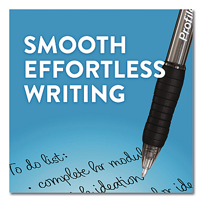 Paper Mate Profile Ballpoint Pen, Retractable, Bold 1.4 mm, Black Ink, Smoke/Black Barrel, 8/Pack (1960667)