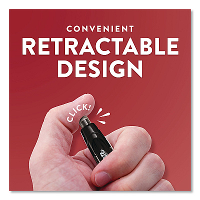 Paper Mate Profile Ballpoint Pen, Retractable, Bold 1.4 mm, Black Ink, Smoke/Black Barrel, 8/Pack (1960667)