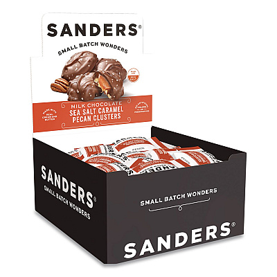 Performance Food Group Small Batch Wonders Snack-Size Sea Salt Caramel Pecan Cluster, 48 Pieces, 24 oz Box (MRY27160)