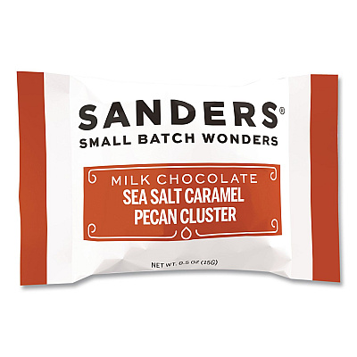 Performance Food Group Small Batch Wonders Snack-Size Sea Salt Caramel Pecan Cluster, 48 Pieces, 24 oz Box (MRY27160)