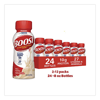 Boost Original Nutritional Drink, Very Vanilla, 8 oz Bottle, 24/Carton (ZHC02802)