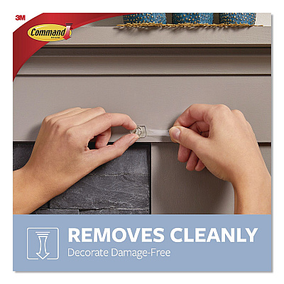Command Damage-Free Hanging Clear Refill Strips, Value Pack Assortment: (8) Medium(0.73" x 2.75"), (8) Small (0.62" x 2.12"), 16/Pack (17200CLR16ES)