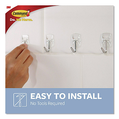 Command Damage-Free Hanging Clear Refill Strips, Value Pack Assortment: (8) Medium(0.73" x 2.75"), (8) Small (0.62" x 2.12"), 16/Pack (17200CLR16ES)