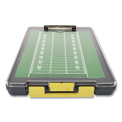 Dexas ClearView Clipcase Storage Clipboard, 0.35" Clip Capacity, Holds 8.87 x 12.25 Sheets, Gray/Yellow (5717803)