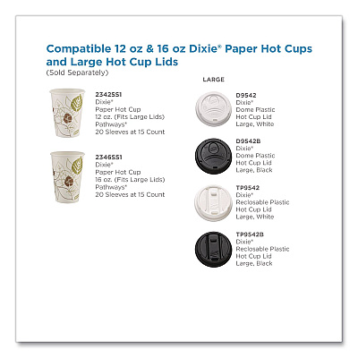 Dixie Pathways Paper Hot Cups, 16 oz, White/Brown, 300/Carton (2346SS251)