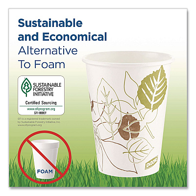 Dixie Pathways Paper Hot Cups, 16 oz, White/Brown, 300/Carton (2346SS251)