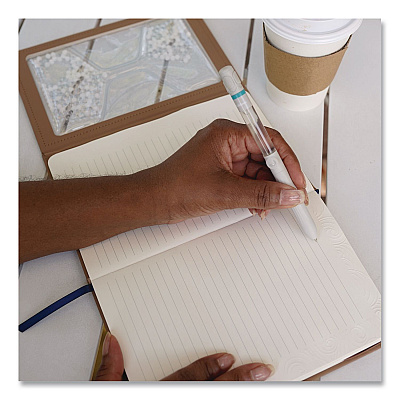 Lifelines Take Your Time Sensory Journal, Tactile White Gel Bead Hourglass, Wide/Legal Rule, Brown Cover, (80) 8 x 5 Sheets (160102)