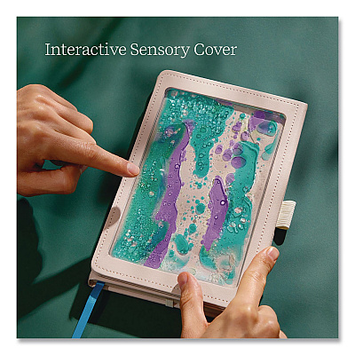 Lifelines Shake It Up Sensory Journal, Interactive Blue/Purple Color-Fusing Oil Ocean, Wide/Legal Rule, Cream Cover, (80) 8 x 5 Sheets (160109)