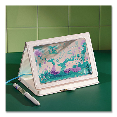 Lifelines Shake It Up Sensory Journal, Interactive Blue/Purple Color-Fusing Oil Ocean, Wide/Legal Rule, Cream Cover, (80) 8 x 5 Sheets (160109)