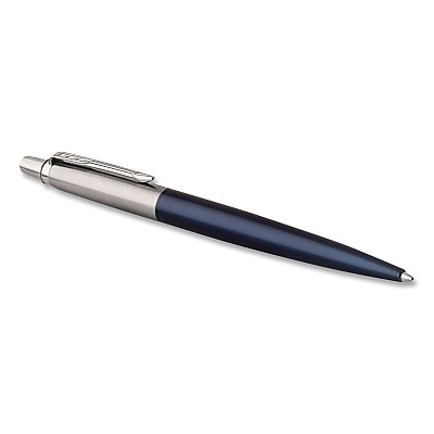 Parker Jotter Ballpoint Pen, Retractable, Medium 0.7 mm, Blue Ink, Royal Blue/Stainless-Steel Barrel (1953209)