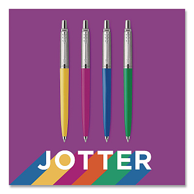 Parker Jotter Ballpoint Pen, Spirit of the 1990s Collection, Retractable, Medium 0.7 mm, Black Ink, Assorted Barrel Colors, 4/Pack (2084405)