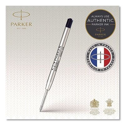 Quinkflow Refill for Parker Ballpoint Pen, Medium Conical Tip, Black Ink, 10/Pack (2119153)
