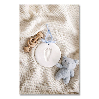 pearhead Babyprints Handprint or Footprint Keepsake Ornament Kit, 100% Baby Safe Impression Material/Shaping Ring/Ribbon/Pin (50020)