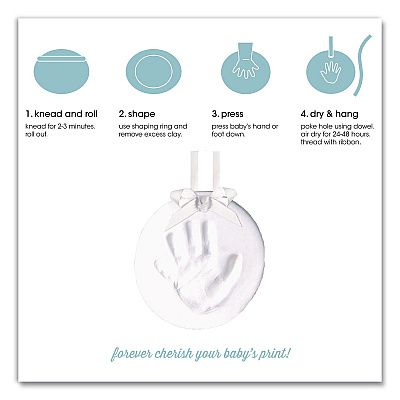 pearhead Babyprints Handprint or Footprint Keepsake Ornament Kit, 100% Baby Safe Impression Material/Shaping Ring/Ribbon/Pin (50020)