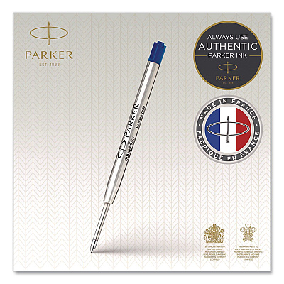 Quinkflow Refill for Parker Ballpoint Pen, Medium Conical Tip, Blue Ink, 10/Pack (2119154)