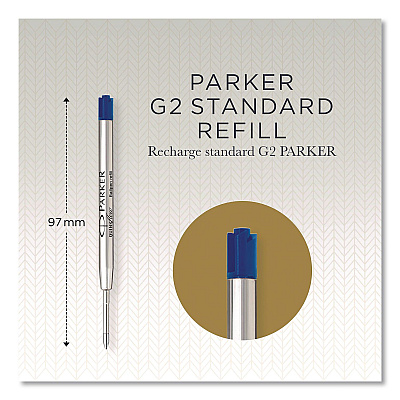 Quinkflow Refill for Parker Ballpoint Pen, Medium Conical Tip, Blue Ink, 10/Pack (2119154)