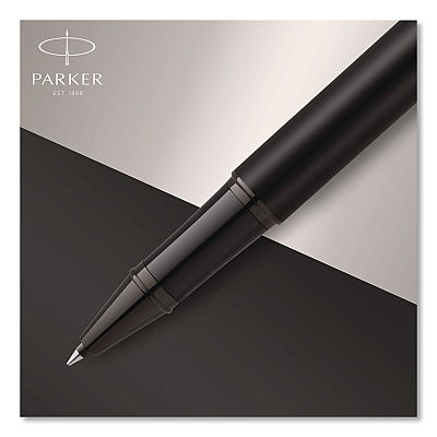 Parker IM Rollerball Pen, Monochrome Collection, Stick, Fine, Black Ink, Matte Black/PVD Barrel (2127743)