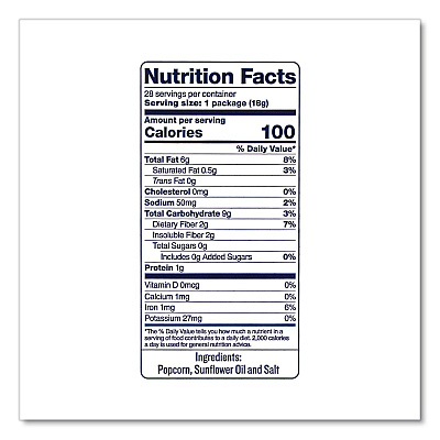 SkinnyPop Popcorn Popcorn Popcorn Popcorn, Original, 0.65 oz Bag, 28/Carton (SKP00462)