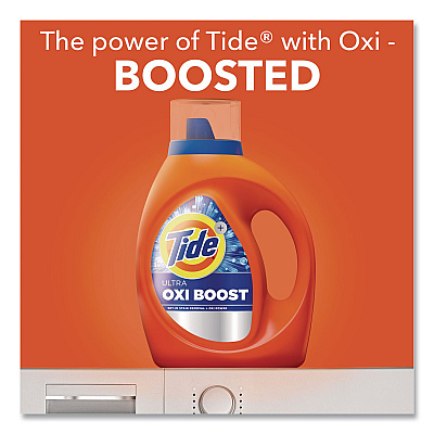 Tide Ultra OXI Boost Laundry Detergent, HE Compatible, 117 oz Bottle (17538)
