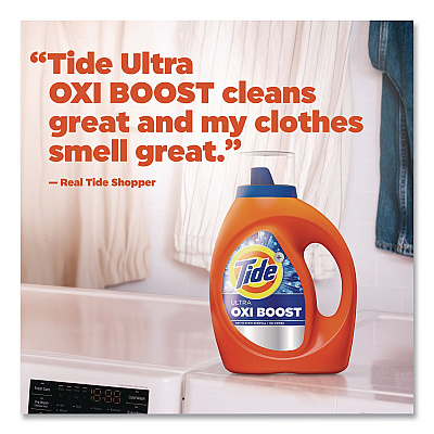 Tide Ultra OXI Boost Laundry Detergent, HE Compatible, 117 oz Bottle (17538)