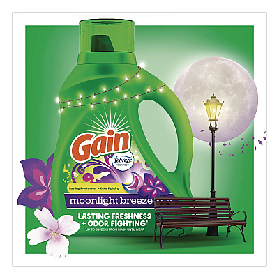 Gain Liquid Laundry Detergent, HE Compatible, Moonlight Breeze, 194 oz Bottle (19112)