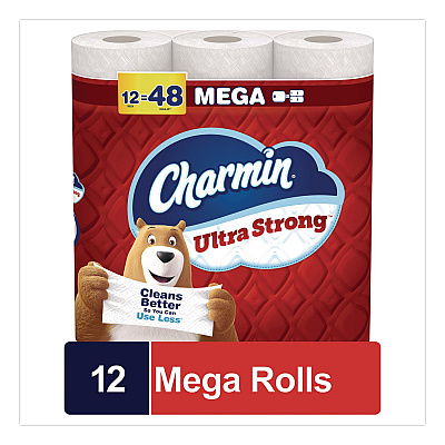 Charmin Ultra Strong Bathroom Tissue, Septic Safe, 2-Ply, White, 220 Sheets/Roll, 12 Rolls/Pack (32173)