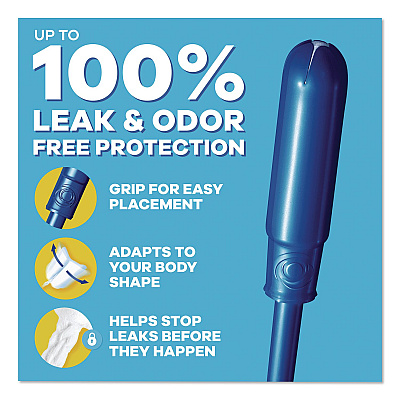 Tampax Pearl Tampons, Regular Absorbency, 50/Pack (71135)