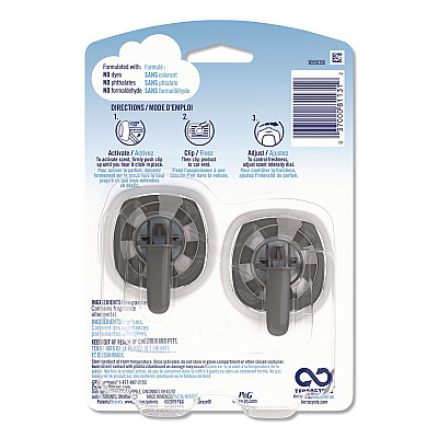Febreze CAR Air Freshener, Linen and Sky, 2 mL, 2/Pack (811131)